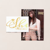 Elle L'A Fait Grad Party Invitation 1 Photo Foil C (Affichage)