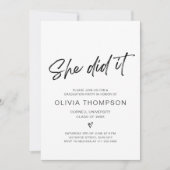 Elle L'A Fait Graduation Photo Invitation (Devant)