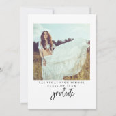 Elle L'A Fait Graduation Photo Party Invitation (Dos)