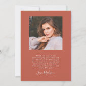 Elle L'A Fait Orange Arch Graduation Faire-part (Dos)