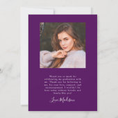 Elle L'A Fait Violet Arch Graduation Faire-part (Dos)