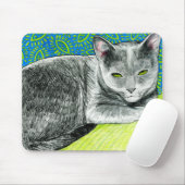 Elle le tapis de souris de chat de Korat (Avec souris)