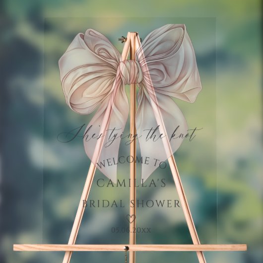 Elle noue le noeud rose Bow Bridal Bienvenue (Neutre)