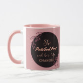 Elle Place Dieu D'Abord Pink Inside Mug Inspiratio (Gauche)