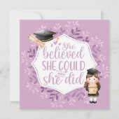 Elle Pouvait Graduation Carte Plat Violet (Devant)