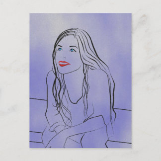 Elle regarde le ciel 2 - Carte postale