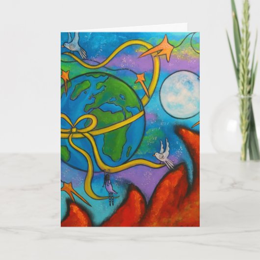 Elle rêve de la carte de Noël de paix (Devant)