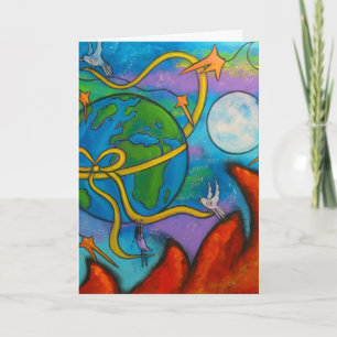 Elle rêve de la carte de Noël de paix