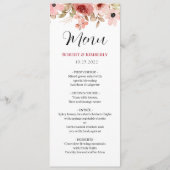 ELLE roze bloem elegante bruiloft Menu (Voorkant)