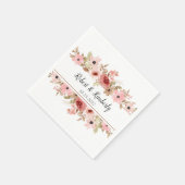 ELLE roze bloem elegante bruiloft Servet (Hoek)