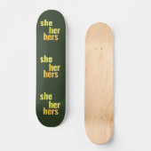 Elle/Ses Pronouns Skateboard Deck (Recto)