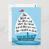 Elle s'est tenue dans la tempête, carte postale (Devant / Derrière)