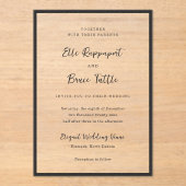 Elle Simple Modern Wedding Acryl Uitnodigingen (Voorkant)