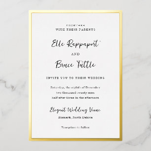 Elle Simple Modern Wedding Folie Uitnodiging