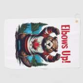 Ellebogen omhoog Canada Golfhanddoek (Horizontaal)