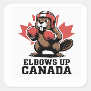 Ellebogen omhoog Canada trots Vierkante Sticker