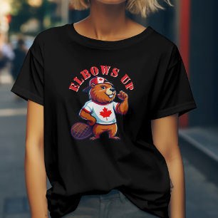 Ellebogen omhoog Canadese bever T-shirt