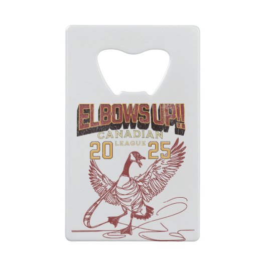 Ellebogen omhoog! Canadian League Canada Ganzen Kredietkaart Flessenopener (Achterkant)