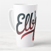 ellebogen omhoog latte mok (Linkerhoek)