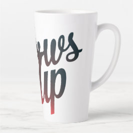 ellebogen omhoog latte mok