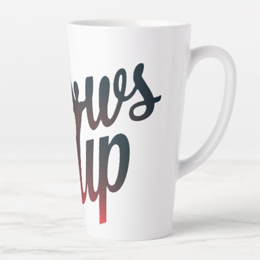 ellebogen omhoog latte mok (Rechts)