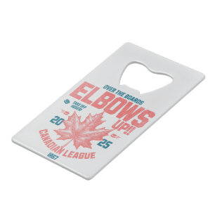 Ellebogen omhoog! Over de Boards Canadian League H Kredietkaart Flessenopener