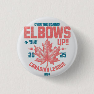 Ellebogen omhoog! Over de Boards Canadian League H Ronde Button 3,2 Cm