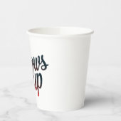 ellebogen omhoog papieren bekers (Links)