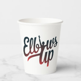 ellebogen omhoog papieren bekers