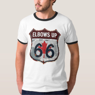 Ellebogen omhoog - Vintage bord Canadese schild T-shirt