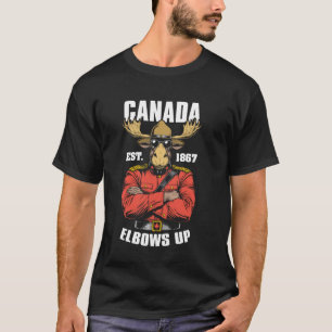Elleboog Omhoog Canada 1867 Grappige Canadese Trot T-shirt