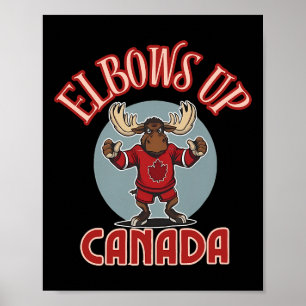Elleboog Omhoog Canada Brutaal Eland Canada Hockey Poster