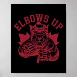 Elleboog Omhoog Elleboog Omhoog Hockey Canada Beav Poster