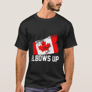 Elleboog Omhoog Grappige Canadese Hockey Maple Lea T-shirt