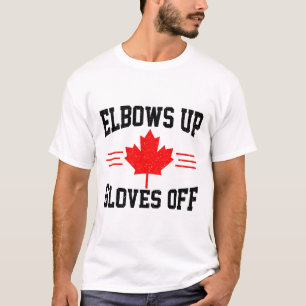 Elleboog Omhoog Handschoenen Uit Canada Vlag Hocke T-shirt