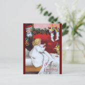 Ellen H. Clapsaddle: De kerstman aan het kijken Feestdagenkaart (Staand voorkant)