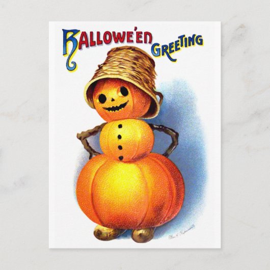 Ellen H. Clapsaddle: Funny Pumpkin Character Briefkaart (Voorkant)