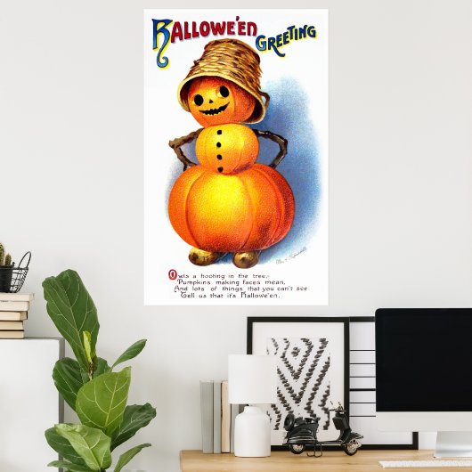 Ellen H. Clapsaddle: Funny Pumpkin Character Poster (Thuiskantoor)