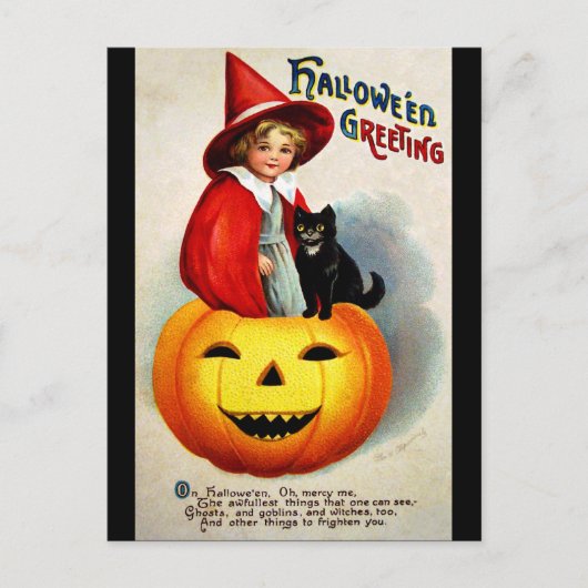 Ellen H. Clapsaddle: Haak in Jack O'Lantern Briefkaart (Voorkant)