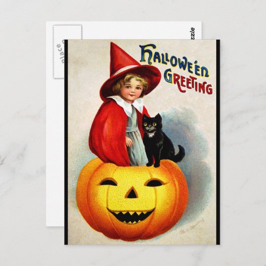 Ellen H. Clapsaddle: Haak in Jack O'Lantern Briefkaart (Voorkant / Achterkant)