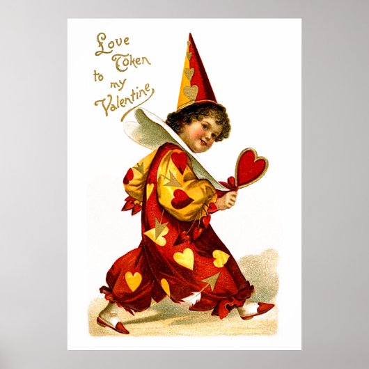 Ellen H. Clapsaddle: Harlequin met hart Poster (Voorkant)