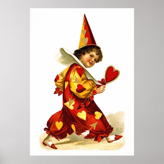 Ellen H. Clapsaddle: Harlequin met hart Poster (Voorkant)