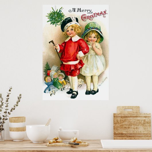 Ellen H. Clapsaddle: Jongen en meisjes met speelgo Poster (Keuken)