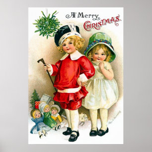Ellen H. Clapsaddle: Jongen en meisjes met speelgo Poster