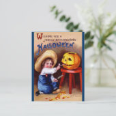 Ellen H. Clapsaddle: Jongen met Jack O'Lantern Briefkaart (Staand voorkant)