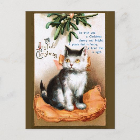 Ellen H. Clapsaddle: Kat onder Mistletoe Briefkaart (Voorkant)