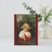 Ellen H. Clapsaddle - Kerstmeisje Feestdagenkaart (Staand voorkant)