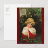 Ellen H. Clapsaddle - Kerstmeisje Feestdagenkaart (Voorkant / Achterkant)