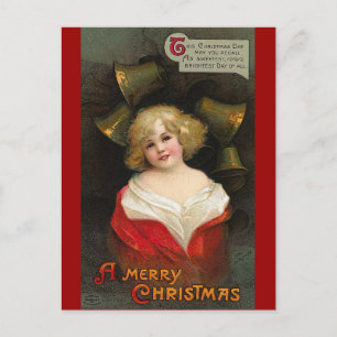 Ellen H. Clapsaddle - Kerstmeisje met cellen Feestdagenkaart