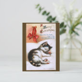 Ellen H. Clapsaddle: Kerstmis Kitten Feestdagenkaart (Staand voorkant)